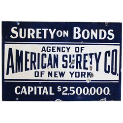 American Surety Co. Porcelain Sign