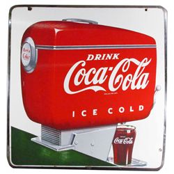 Coca Cola Fountain Dispenser Porcelain Sign