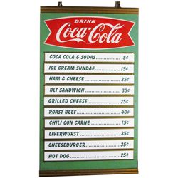 Coca Cola Menu Board Fishtail Logo