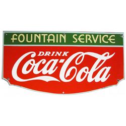 1934 Coca Cola Fountain Service Porcelain Sign