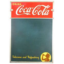 1940 Coca Cola Embossed Tin Blackboard