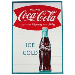 1963 Coca Cola Tin Sign Fishtail Logo