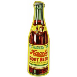 Howel's Root Beer Embossed Die Cut Tin Sign