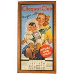 1942 Calendar for Cliquot Club Ginger Ale