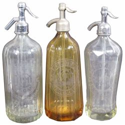 Three Glass Seltzer Bottles