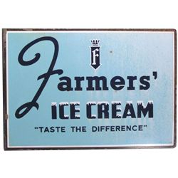 Farmers' Ice Cream Porcelain Flange Sign