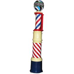 Porcelain Barber Pole with reproduction globe