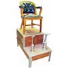 Image 1 : Oak and Marble Single Station Shoe Shine Stand