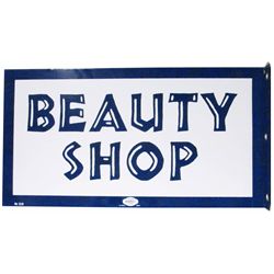Beauty Shop Porcelain Flange Sign