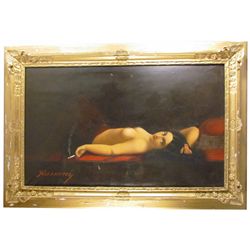Saloon Nude Painting on Canvas