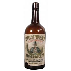 Daly West Whiskey Bottle with Paper Label