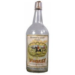 Hunter's Club Whiskey Bottle with Paper Label