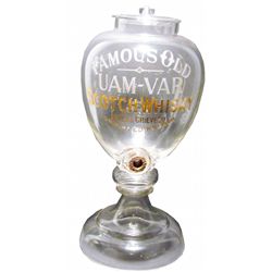 Etched Glass Back Bar Whiskey Dispenser