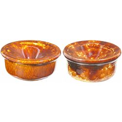 Two Bennington Rockingham Stoneware Spitoon