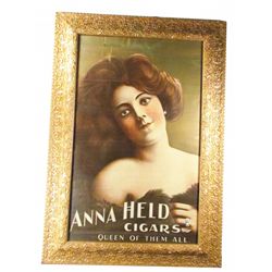 Rare Anna Held Cigars Paper Sign