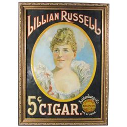 Rare Lillian Russell Cigars Embossed Tin Sign