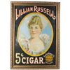 Image 1 : Rare Lillian Russell Cigars Embossed Tin Sign