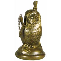 Figural Brass Cigar Lighter, Owl
