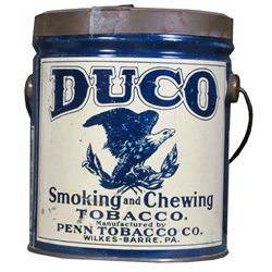 Duco Smoking & Chewing Tobacco Tin Pail
