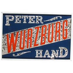 Peter Wurzburg Hand Glue Chip Reverse Glass Sign