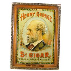 Henry George Cigars Embossed Tin Sign