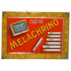 Melachrino Tin Over Cardboard String Hanger Sign