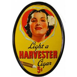 Light a Harvest Cigar Self Framed Tin Sign