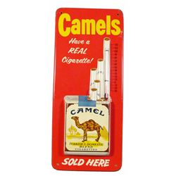 Camel Cigarette Embossed Tin Thermometer