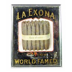 La Exona Cigars Reverse Glass Sign