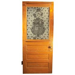 Pair of Oak Doors with etched glass windows