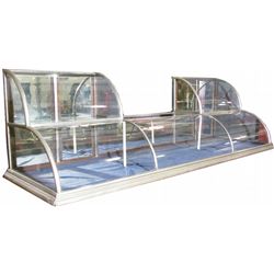 Rare Curved Glass Double Tower Showcase