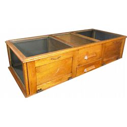 Oak Tobacco Display Case with Cash Drawer