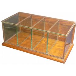 Glass and Oak Handerchief Store Display Case