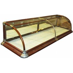 Oak Curved Glass Counter Top Showcase