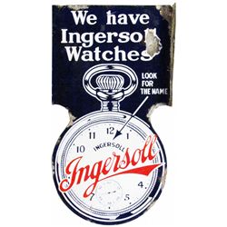 Ingersol Watches Heavy Porcelain Flange Sign