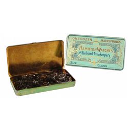 Two Hamilton Watches Mainsprings Tin