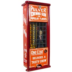 Pulver Red Porcelain & Iron Gum Vendor