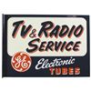 Image 1 : GE TV & Radio Service Heavy Porcelain Flange Sign