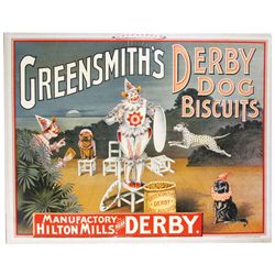 Greensmith's Derby Dog Biscuits Cardboard Sign