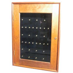 Oak Wall Hanging Pocket Watch Display Case