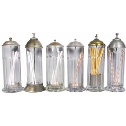 Lot of Six Soda Fountain Straw Dispensers