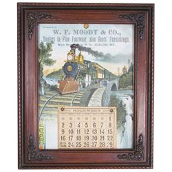 1890 Calendar for W.F. Moody & Co.