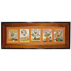 Five Framed Trade Cards for Taylor's Sure Cure