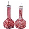 Image 1 : Lot of Two Cranberry and Milk Glass Barber Bottles