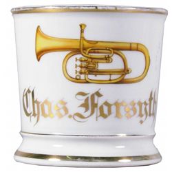 Occupational Shaving Mug, Brass Horn