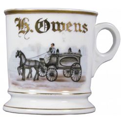 Occupational Shaving Mug, Horse drawn Hearse