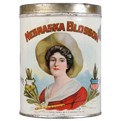 Rare Nebraska Blossom Cigar Tin for 25 Cigars