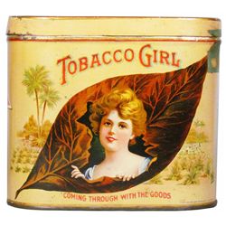 Rare Tobacco Girl 5 Cent Cigar Tin for 50 Cigars