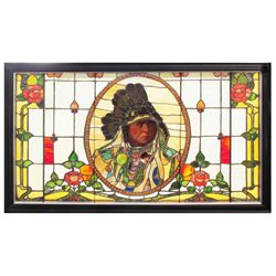Chief Joseph Leaded Glass Window, Ca. 1910