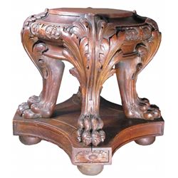 Fancy Carved Oak Pedestal